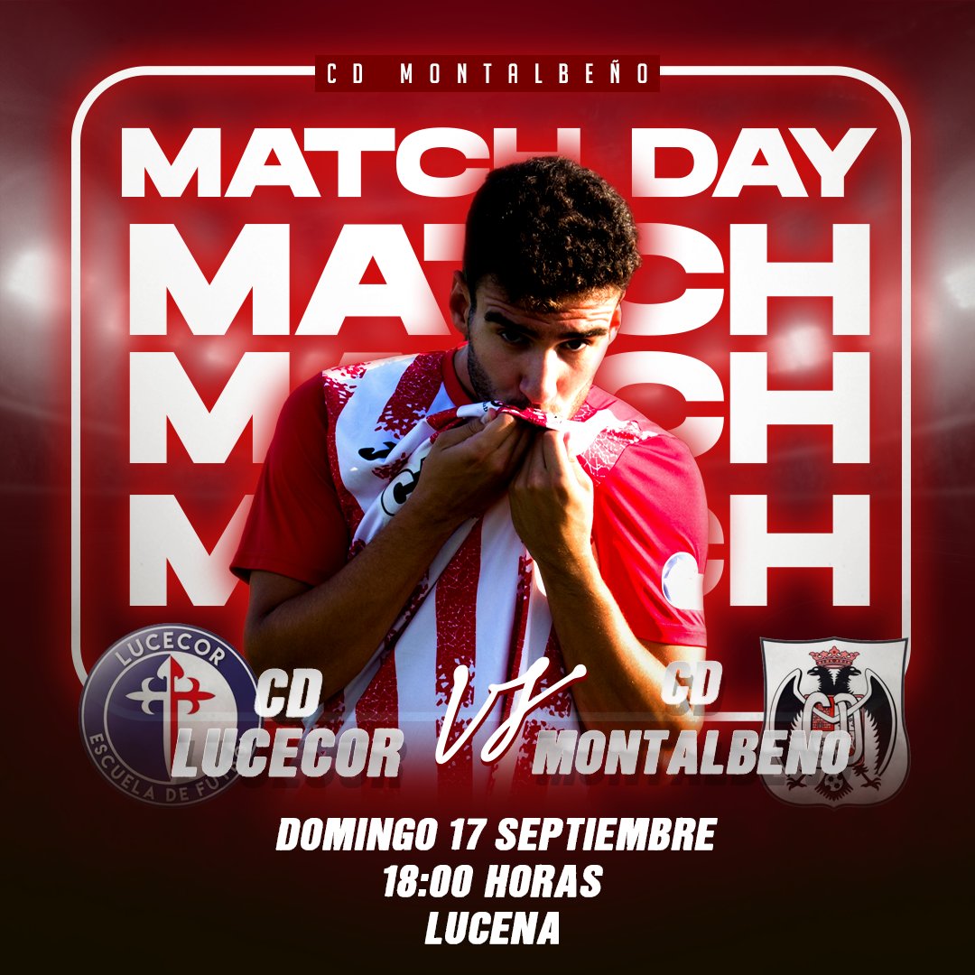 𝐇𝐎𝐘 𝐉𝐔𝐆𝐀𝐌𝐎𝐒|

Nos desplazamos hoy a Lucena en la Jornada 1 de la esta Primera Andaluza

🆚 <a href="/LucecorC/">Cd Lucecor</a> 
⏰ 18:00
📍 Estadio Ciudad de Lucena

#VamosRojos