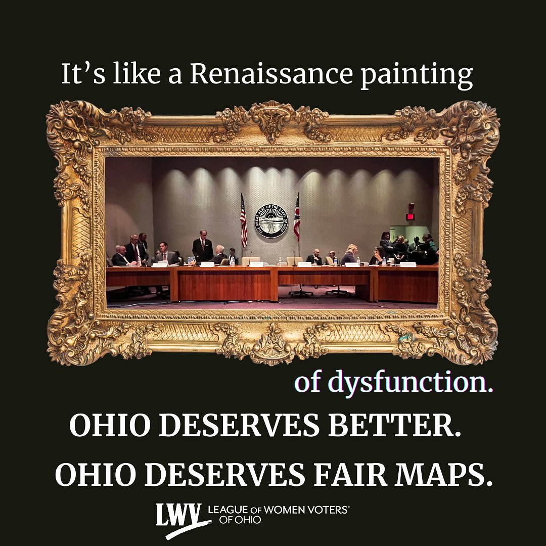 lwvohio's tweet photo. The Ohio Redistricting Committee’s first meeting in over a year ended after about 3 minutes because it’s “leaders” couldn’t agree who’s in charge.
If they can’t even figure that out, how are we supposed to believe they can deliver fair maps?
#FairMaps #EndGerrymanderingOhio https://t.co/ttOwedVRps