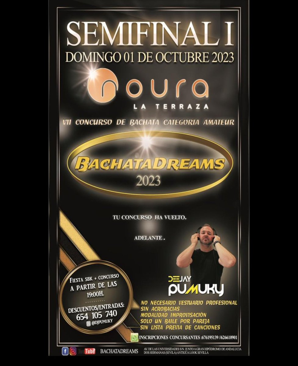 Vuelve BachataDreams!! Semifinal I el 01 de octubre en Terraza Noura!!!