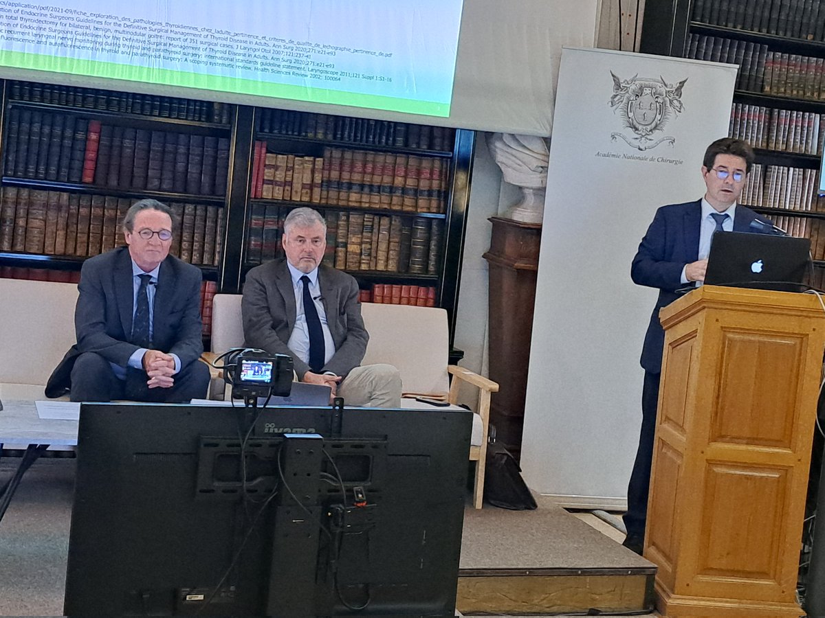 Très belle conférence du Pr Cyril Page du <a href="/CHUAmiens/">CHU Amiens-Picardie</a> devant les académiciens de l <a href="/acad_chirurgie/">Académie nationale de chirurgie</a> sur les évolutions de la chirurgie de la thyroïde <a href="/albertclaude1/">Pr Albert-Claude Benhamou</a>