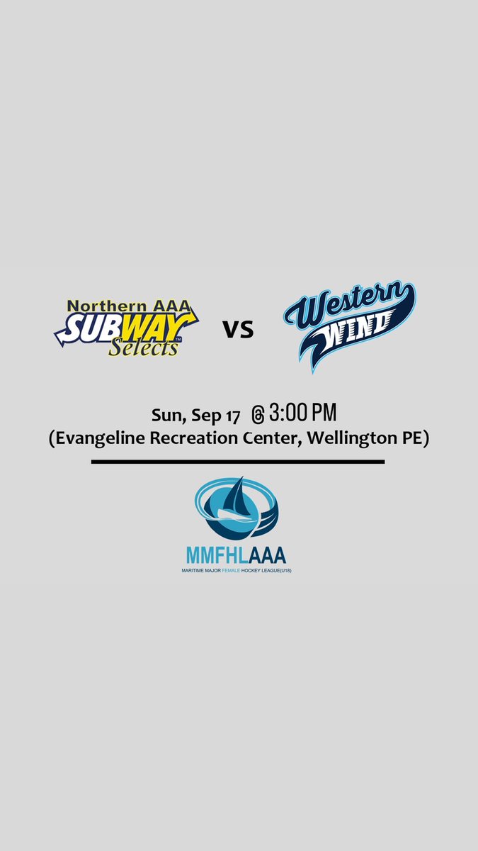 It’s game day! The selects will travel to Wellington PEI to kick off their regular season against the Western Wind!