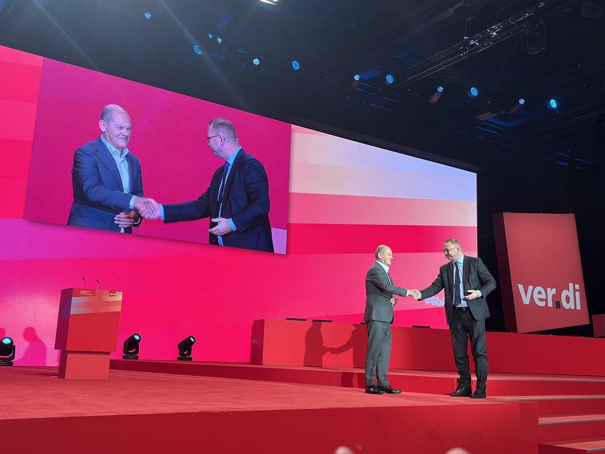Genster_verdi's tweet photo. @Bundeskanzler Olaf Scholz zum Motto des #6bk23 Morgen braucht uns!: „Es braucht uns, es braucht starke Gewerkschaften, es braucht @_verdi“ https://t.co/0CDLx5urEs