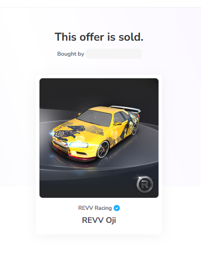 I successfully sold <a href="/REVV_Racing/">REVV Racing</a> REVV Oji #NFT in @Venly_Market and I got some $VENS too..
🤩
 #VenlyFam #VenlyArmy
