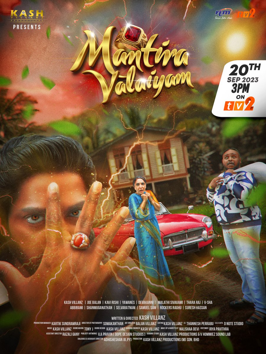 KashVillanz's tweet photo. Mark your calendars! 📌
*On September 20th at 3PM, tune in to TV2 for the premiere of "Mantira Valaiyam", brought to you by Kash Villanz Productions. Don't miss this epic journey into the world of fantasy!*
#KashVillanz #MantiraValaiyam #Telemovie https://t.co/m4iDNHj5gU