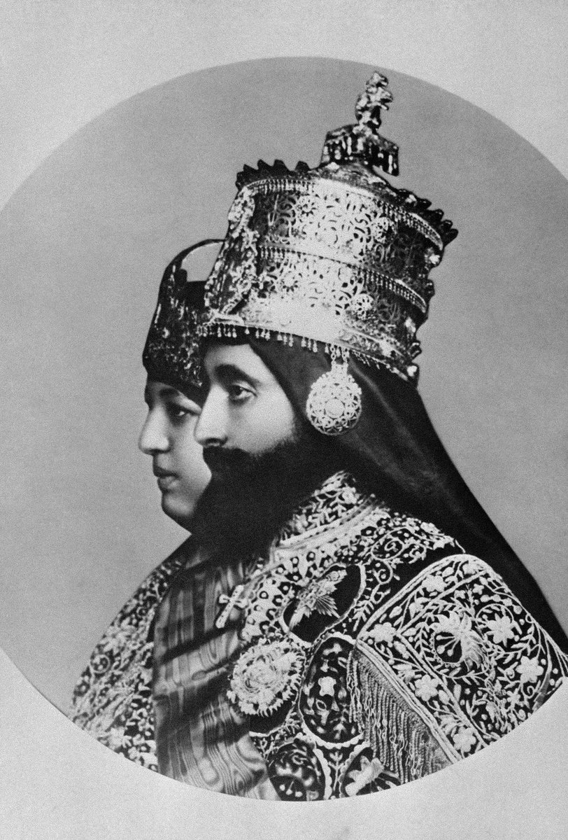 biniamhirut's tweet image. Picture taken in 1930 of the coronation of Ethiopian Emperor Haile Selassie with Empress Menen Asfaw.