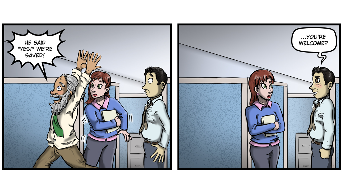 Pete_Tarkulich's tweet image. Our Savior - 9/19/23

#thesixthfloor #weirdhumor #officehumor #comics