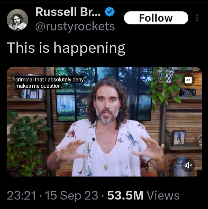 They are jealous of you
They are threatened by you
You have had 53 mil views
#Wesupportyou
#Loveculture 
#RussellBrand
#WeStandWithRussellBrand 
#Alternativemedia
#Loveandsupport
#Wesupportmenshealth
#Wesupportmentalhealth
#Wesupportwellbeing
#Wesupportfreedom
#Wesupprtcommunity