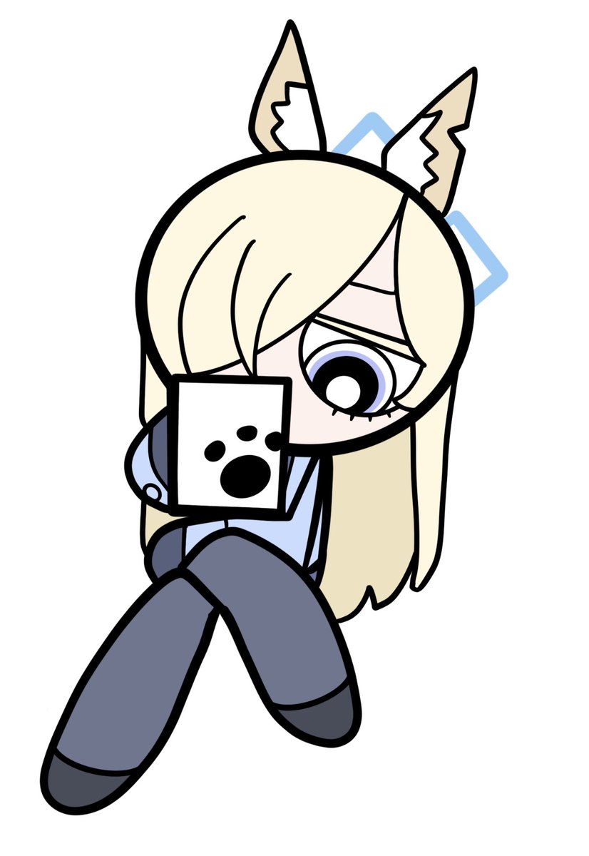 1girl solo animal ears blonde hair white background hair over one eye shirt  illustration images