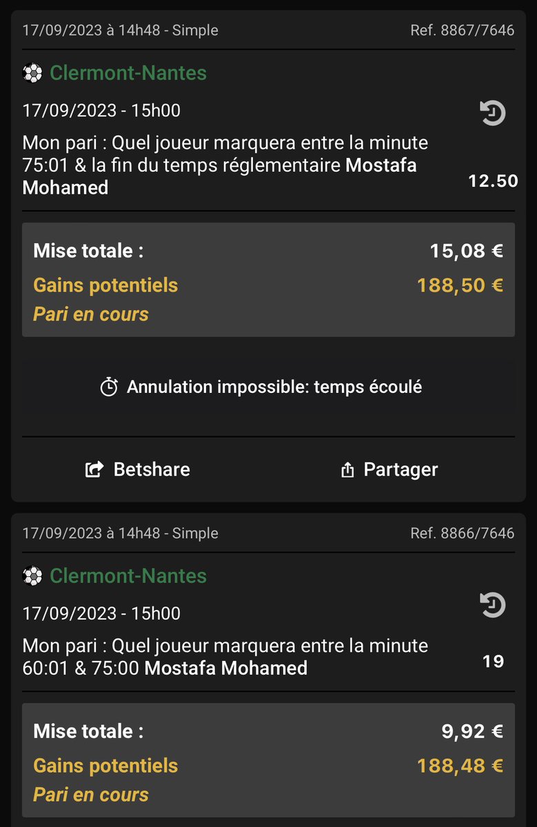 LightPronos's tweet photo. #Ligue1 15h00 🇫🇷 avec @benjiverson33 🔥

Clermont vs Nantes 

Ganago Marquinhos ou Simon 1ere MT @4.4 (0.5%)
Mohamed 60-75 @19 (0.09%)
Mohamed 75-FM @12.5 (0.16%)

C’est un bet vs La Défense de Clermont plutôt que pour l’attaque de Nantes ici

RT et ♥️ si tu suis ! https://t.co/9qWf42EDpX