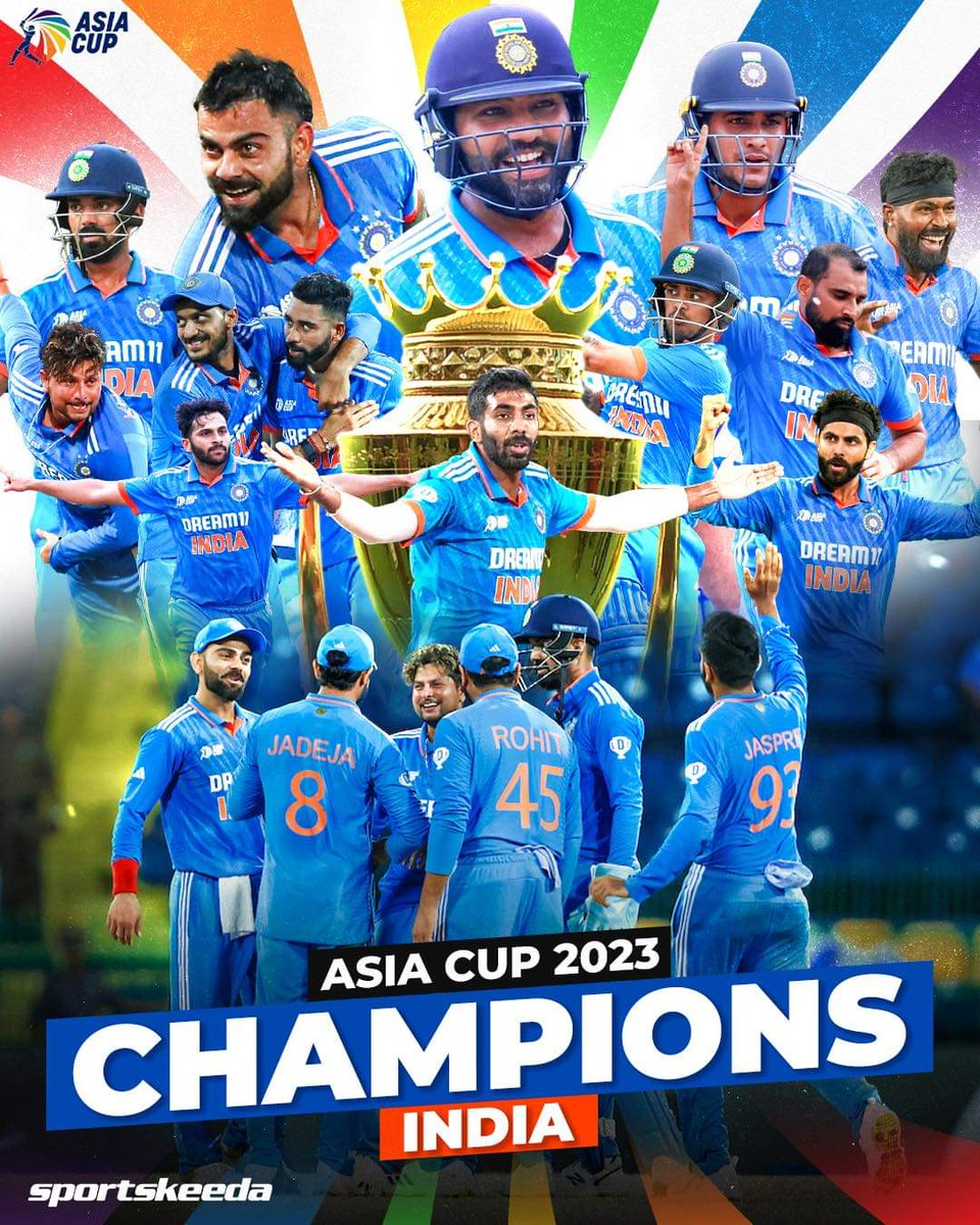 भारत के लिए 8वां एशिया कप 🏆
एशिया कप जीतने के लिए टीम इंडिया को बधाई।
#AsiaCupFinal #IndiavsSrilanka #winindia
