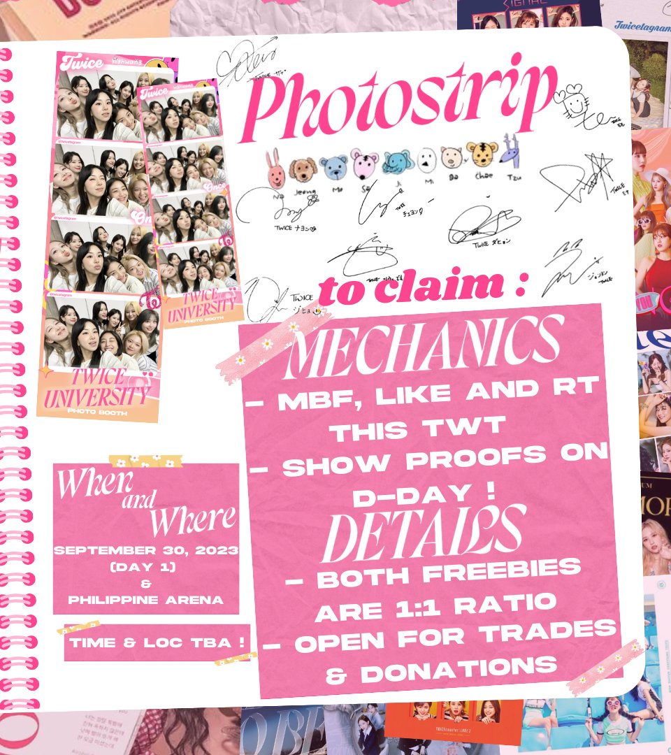 nyhwang_'s tweet photo. TWICE Ready To Be in Bulacan Fan Support by @nyhwang_ 

୨୧ TWICE University ID Card &amp; Photostrip ୨୧

➷ mbf, like &amp; rt this twt
➷ both are strictly 1:1
➷ open trades &amp; donations 

check pictures below for more info.

#READYTOBE_IN_BULACAN 
#TWICE_5TH_WORLD_TOUR_BULACAN https://t.co/socWvp7rsJ