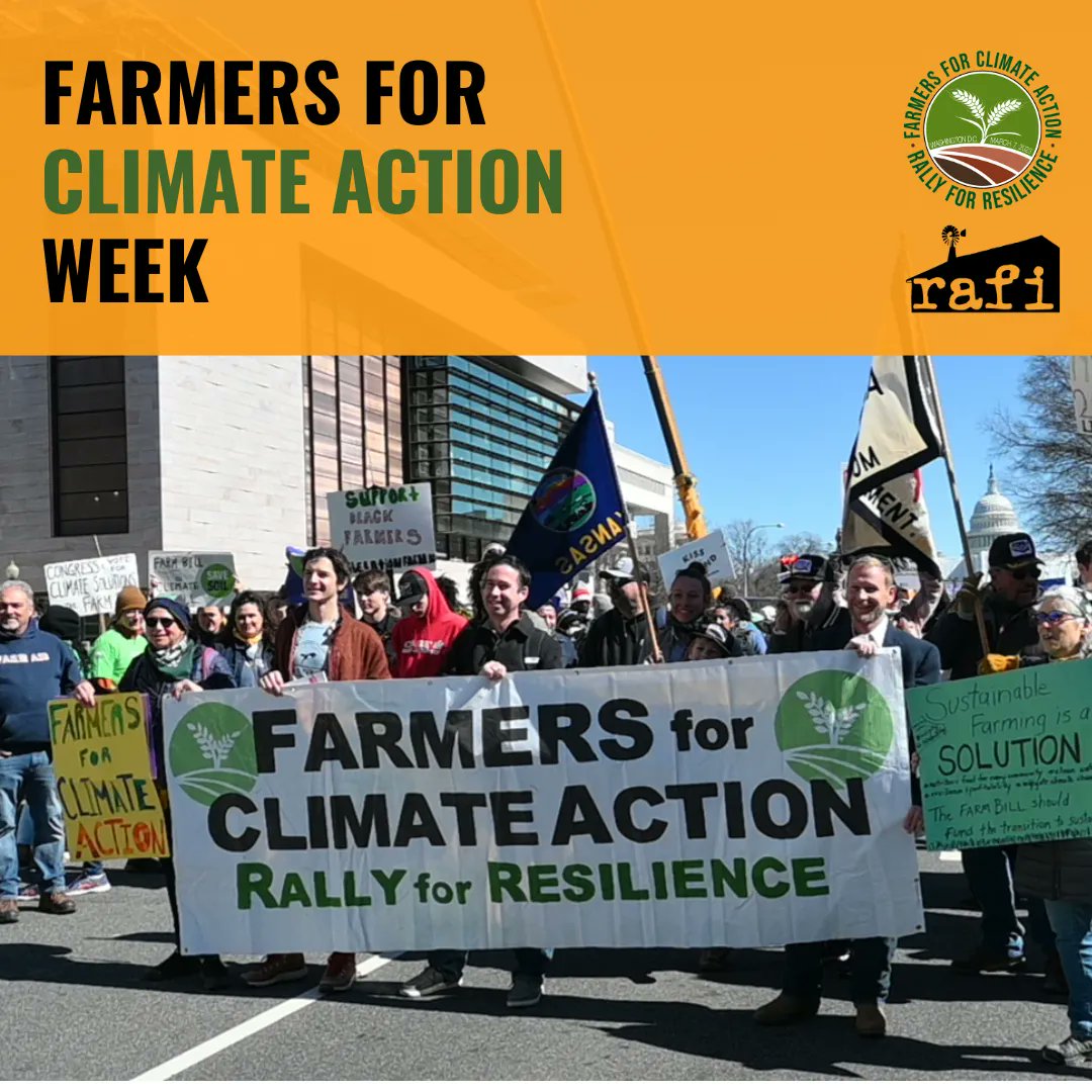 Join us in calling on Congress to support #FarmerLedClimateSolutions, #RacialJustice, and #CommunitiesNotCorporations in the next Farm Bill. Retweet us or share your own post using #FarmersForClimateAction Week from Sunday to Saturday!