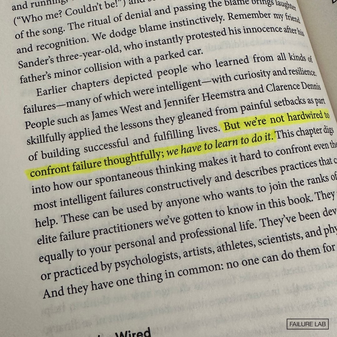 FailureLab's tweet image. Wisdom from Amy Edmondson&apos;s new book, The Right Kind of Wrong: The Science of Failing Well.

Failing well requires deliberate skill-building &amp;amp; PRACTICE.

#failurelab #amyedmondson #selfreflection #humancenteredleadership