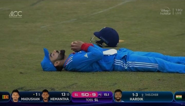 fairoz_bashir's tweet photo. Virat Kohli after knowing RCB's 49 is safe😂
#AsianCup2023 #Fairoz https://t.co/M9f3qXU2iB