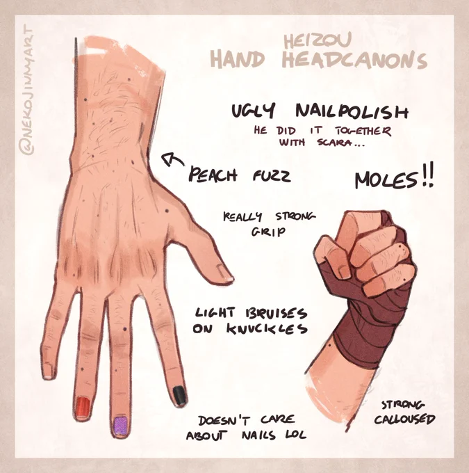 hand headcanons II
#heizou 