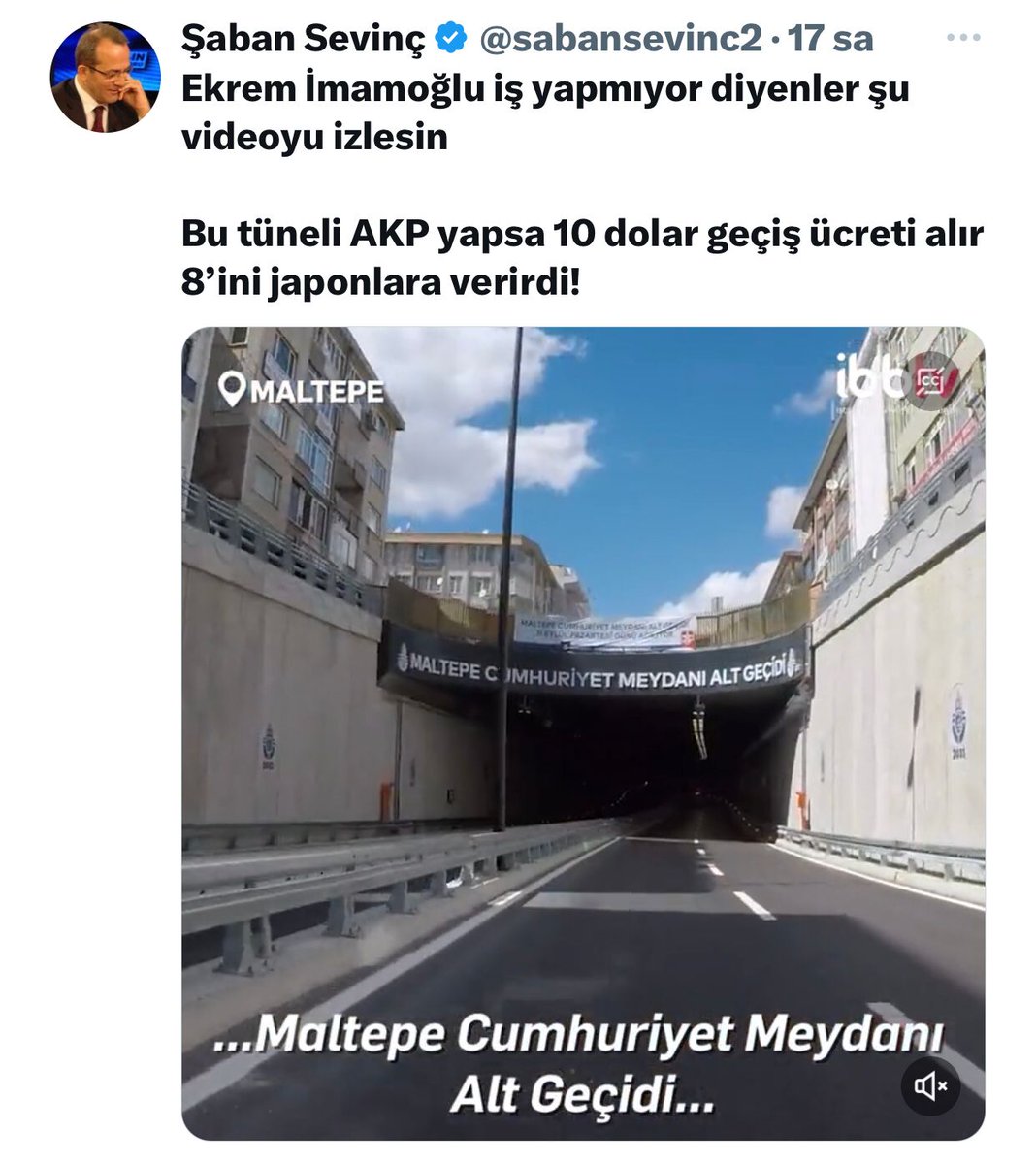 Tünel değil, alt geçit
Türkiye’de hiçbir alt geçitten de para alınmıyor! 

Yeni yürüyen küçük çocuklar bardak taşıdığında teşvik etmek için alkışlayan dede gibi davranıyorlar. Musluk ve ibrikten öteye gidemeyen adamın alt geçidine şaşırıp “Aferiiiin” diye alkışlıyorlar. 

Alt