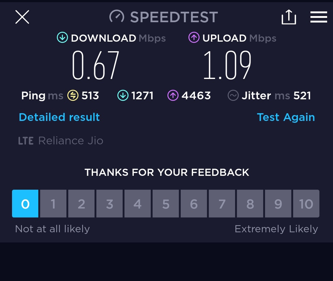 aadityrajsinh's tweet photo. This test was done outdoors
@JioCare @reliancejio https://t.co/o1naXiLAVy