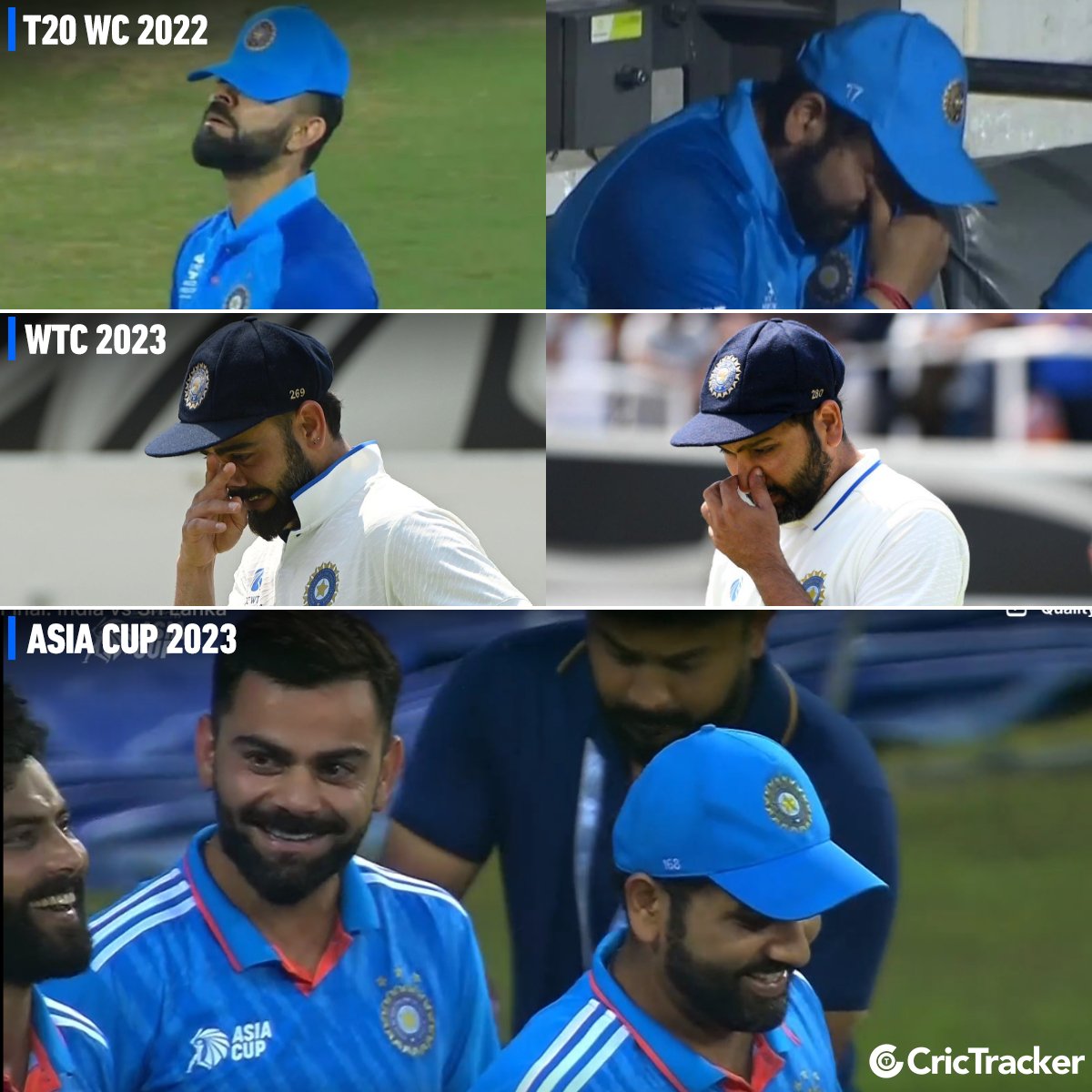 Cricketracker's tweet photo. The lost smile is back on Virat Kohli and Rohit Sharma's face. https://t.co/wguX2gi3VC