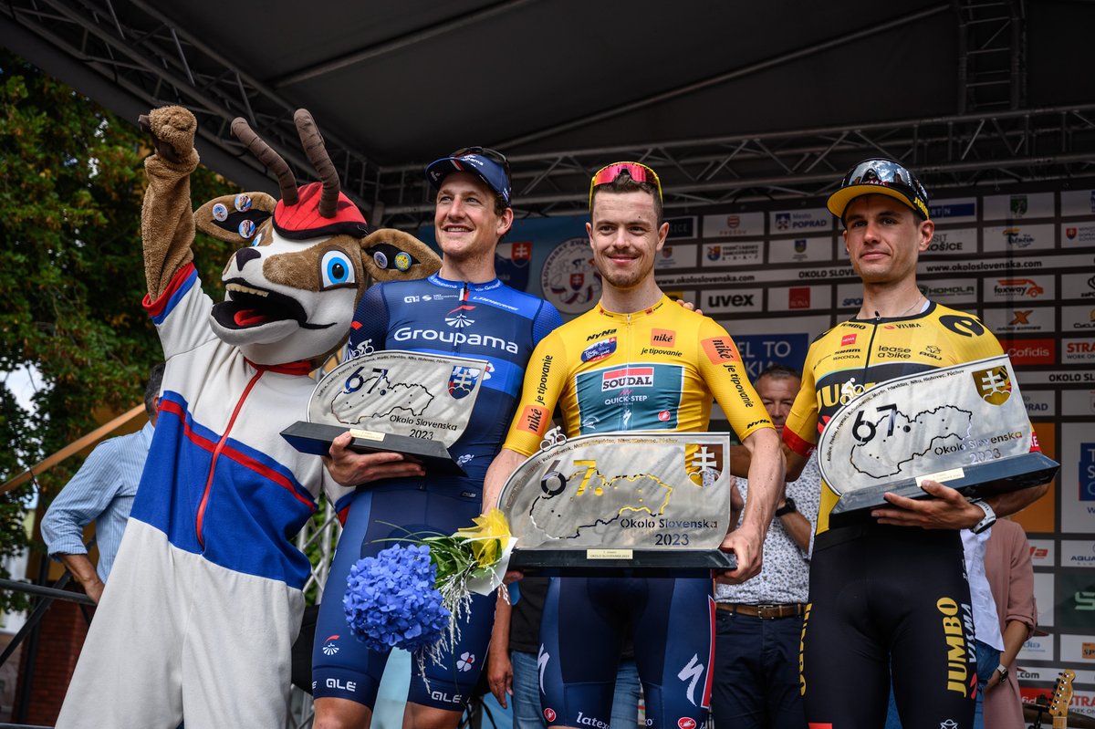 Tour of Slovakia (@tourofslovakia) on Twitter photo 🥳Top 3 overall at Tour of Slovakia's 67th year 💪
🥈<a href="/stefankueng/">Stefan Küng</a> <a href="/GroupamaFDJ/">Équipe Cycliste Groupama-FDJ</a> 🥇<a href="/remicav/">Rémi Cavagna</a> <a href="/soudalquickstep/">Soudal Quick-Step Pro Cycling Team</a> 🥉<a href="/MilanVader1/">Milan Vader</a> <a href="/JumboVismaRoad/">DavidRRCegg</a>
In case you're wondering, that's our Tatrik, the mountain goat 🐐🇸🇰
📸Sona Nikova 🥳Top 3 overall at Tour of Slovakia's 67th year 💪
🥈<a href="/stefankueng/">Stefan Küng</a> <a href="/GroupamaFDJ/">Équipe Cycliste Groupama-FDJ</a> 🥇<a href="/remicav/">Rémi Cavagna</a> <a href="/soudalquickstep/">Soudal Quick-Step Pro Cycling Team</a> 🥉<a href="/MilanVader1/">Milan Vader</a> <a href="/JumboVismaRoad/">DavidRRCegg</a>
In case you're wondering, that's our Tatrik, the mountain goat 🐐🇸🇰
📸Sona Nikova
