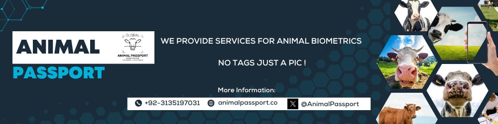 AnimalPassport's tweet photo. We provide services for Animal Registration - Alternate of painful tagging process.
Now register and track your animals using a single picture only!!

#capturepicofanimals #animaltagging #animalpassport #animalbreeding #biometrics #animalpassport #gapr #animalrecognition #cattle https://t.co/rxNpcPfj0R