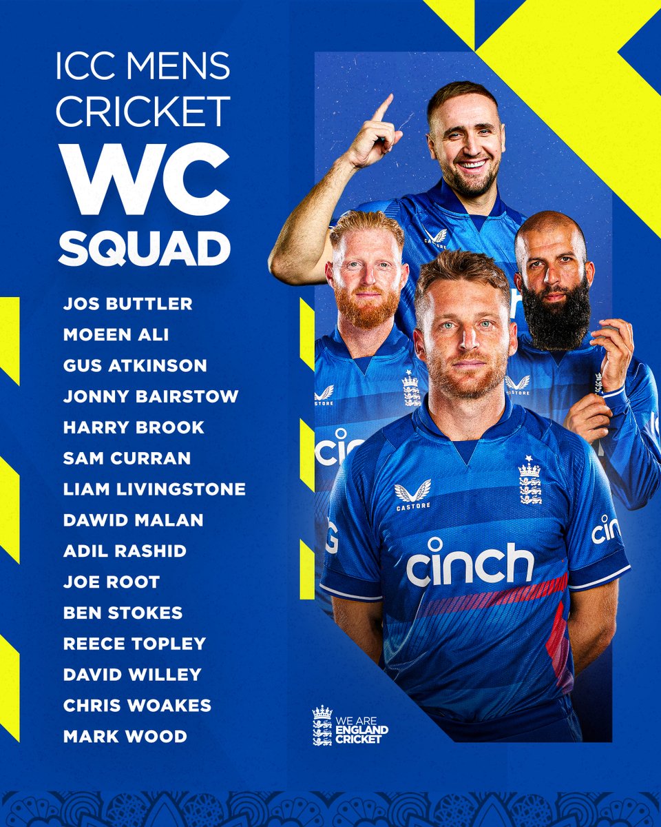 englandcricket's tweet photo. Our @CricketWorldCup 1⃣5⃣ 😍 

Are we excited yet?! 😆

#CWC23 | #EnglandCricket https://t.co/u5FOly7rAk