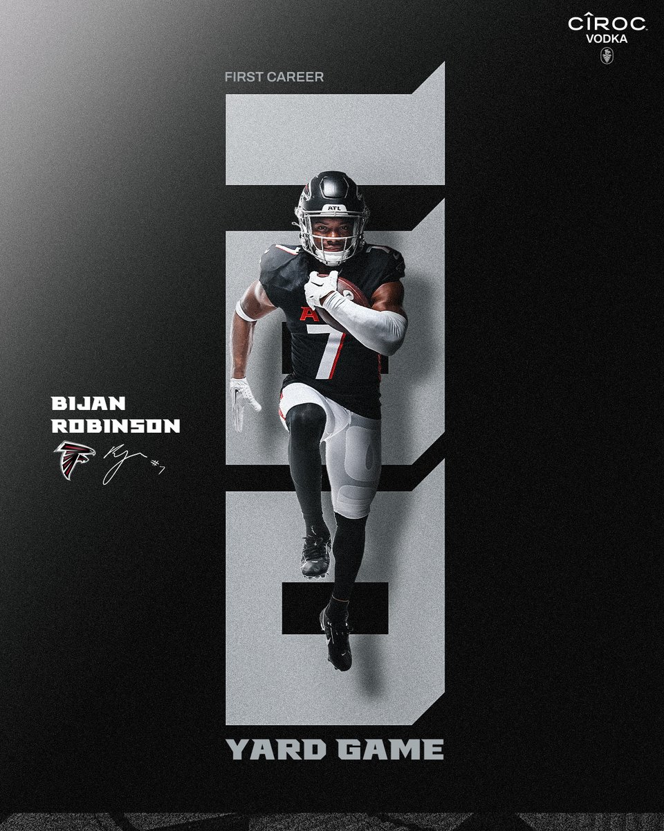 AtlantaFalcons's tweet photo. 100+ yards for @Bijan5Robinson 💨 https://t.co/bja6mGRTju