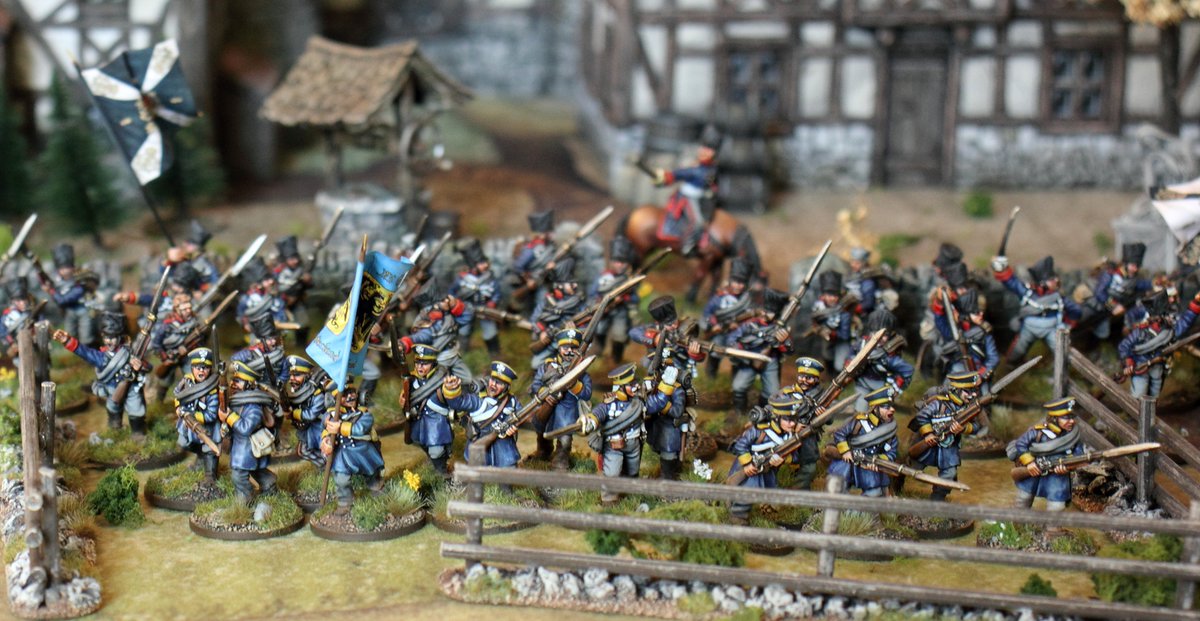 SigurSquirrel's tweet photo. 28mm Prussians by Calpe (who else) which I painted a few years ago. :) I don't paint a whole lot of Prussians, but those were fun! https://t.co/OKNT8Djij7
