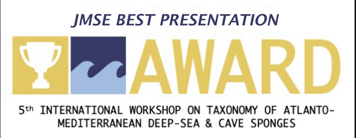 Compliments to Matheus Vieira Lopes for winning the Best Presentation Award sponsored by @JMSE_MDPI 

5th International Workshop on Taxonomy of Atlanto-Mediterranean Deep-Sea & Cave #Sponges mdpi.com/si/170779 #mdpijmse via @JMSE_MDPI 
@pinneggiando