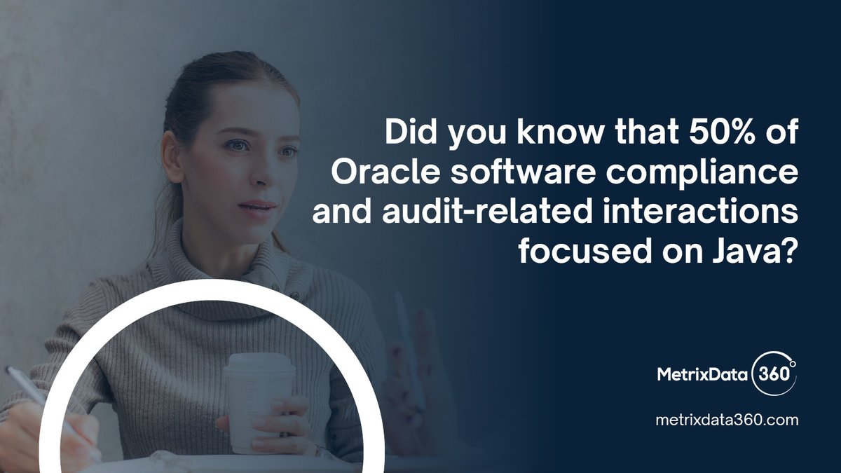 austinmik's tweet image. Did you know that 50% of Oracle software compliance and audit-related interactions focused on Java? Stay compliant with our Java compliance support. #JavaCompliance #Oracle