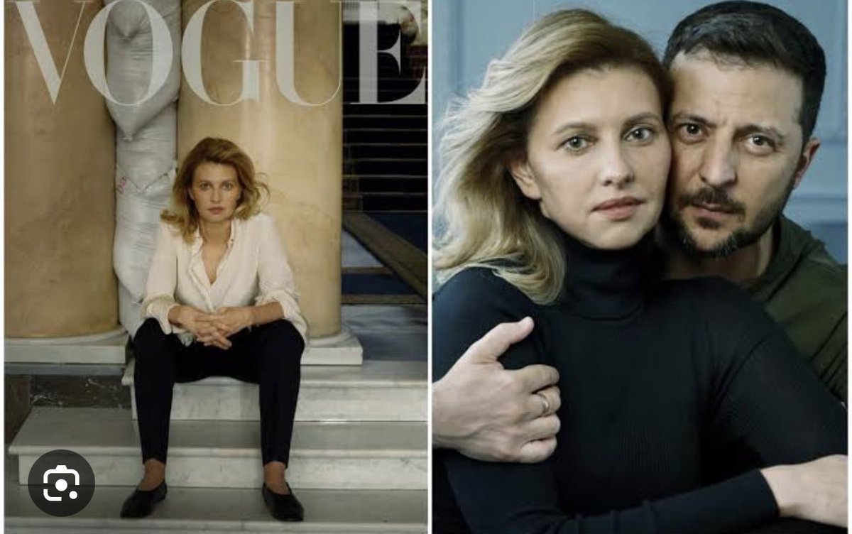 indraelephant8's tweet photo. Las polémicas fotos que se tomaron Zelenski y su esposa para la revista Vogue, esto en medio de la guerra #frivolos https://t.co/Vh3GLoXl8S