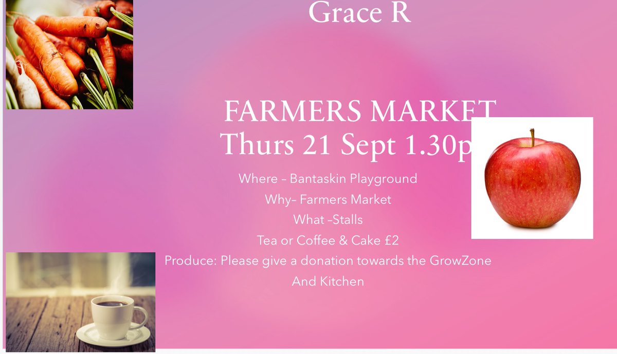 mrsmitchell_l's tweet photo. More invitations to all @bantaskinps families to the Farmer’s Market on Thursday Created in PowerPoint #bantict #banttech #bantGrowZone All money raised is used to support our work in the GrowZone & kitchen classroom We look forward to seeing you on Thursday @BantMrFindlay https://t.co/4iTKks31Ob