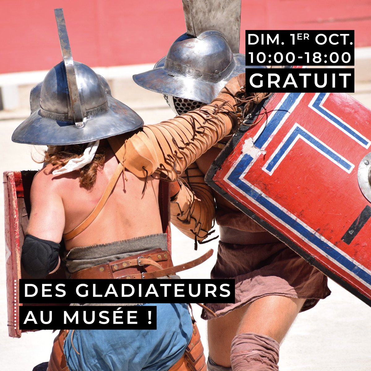 MSR_Tlse's tweet photo. L’histoire vivante continue au musée tous les premiers dimanches du mois ! 

Le dimanche 1er octobre, ce sont les gladiateurs d’@BriceActa qui viendront faire des démonstrations au musée !

https://t.co/F3FR46sU37 https://t.co/gJQILMZzH8