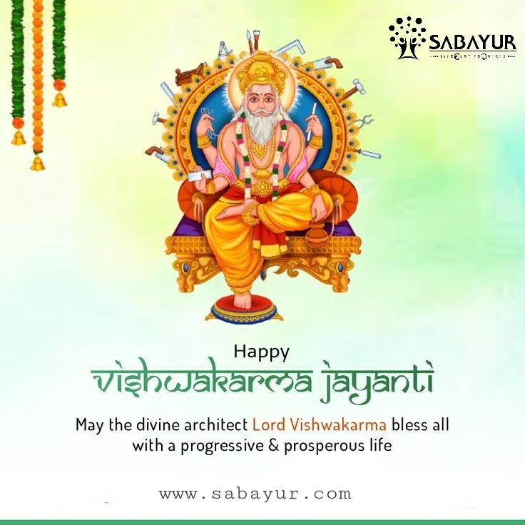 Happy Vishwakarma Jayanti May the divine architect Lord Vishwakarma bless all with a progressive & prosperous life #sabayurlifecareproducts #sabayur #napkins #sanitary #AnionPads #flyndryliningnapkins #rashfree #plasticfree #vishwakarma #vishwakarmapuja   #comfort #women