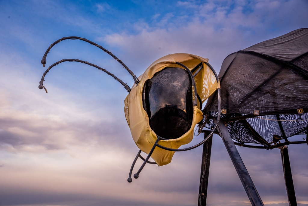 element11utah's tweet photo. Hang out with Pollen Power and many more art installations coming to Utah's Official Burning Man Decompression. 

Will you BEE there? 🐝

Join us September 29 - October 1 for a weekend of commUNITY. 

Buy your tickets today: https://t.co/YunvKL2L2w

📸: Brett Colvin https://t.co/1Tq9SWqH97