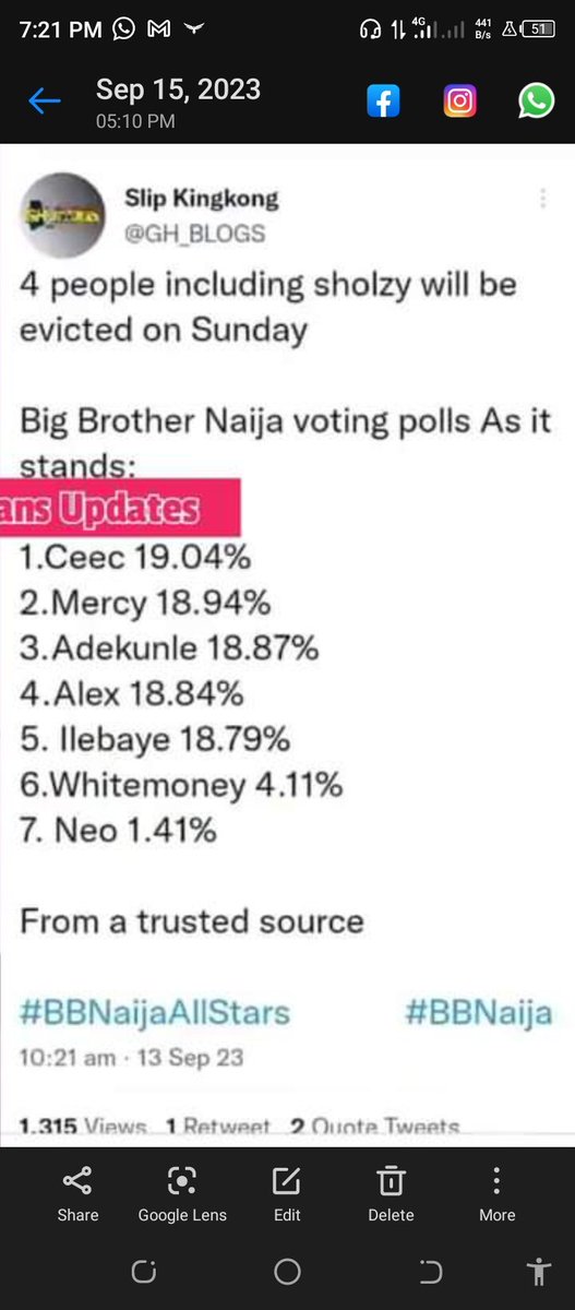 Pros_Sugardaddy's tweet photo. Someone posted this. How true is this? 😮😮😮😮 big brother leaks have been somewhat correct lately  

#BBNaijaAllStars  whitemoney omashola #BBNaija https://t.co/93m7dytNk9