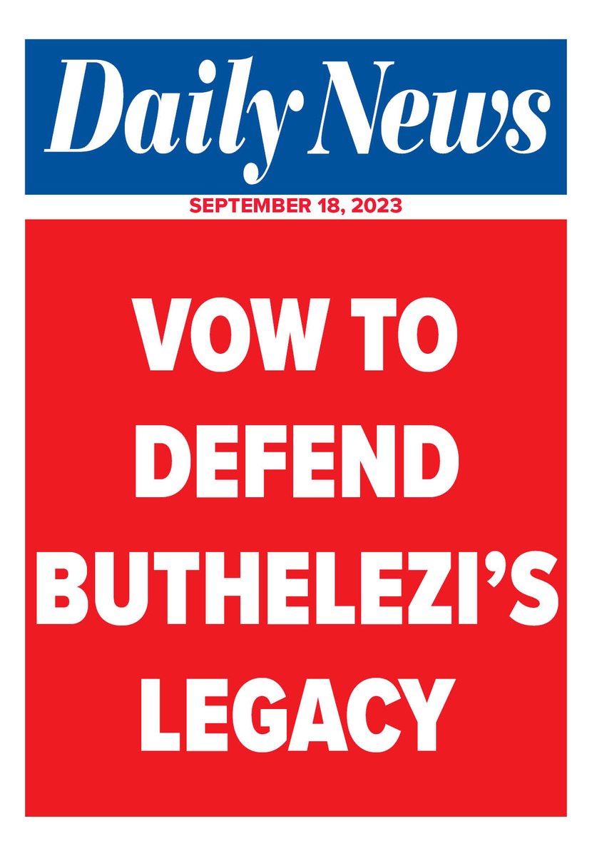 DailyNewsSA's tweet image. Top stories in our publication on September 18, 2023 #eThekwiniMunicipality #Ratepayers #PrinceMangosuthuButhelezi #MangosuthuButhelezi #IFP #Murder