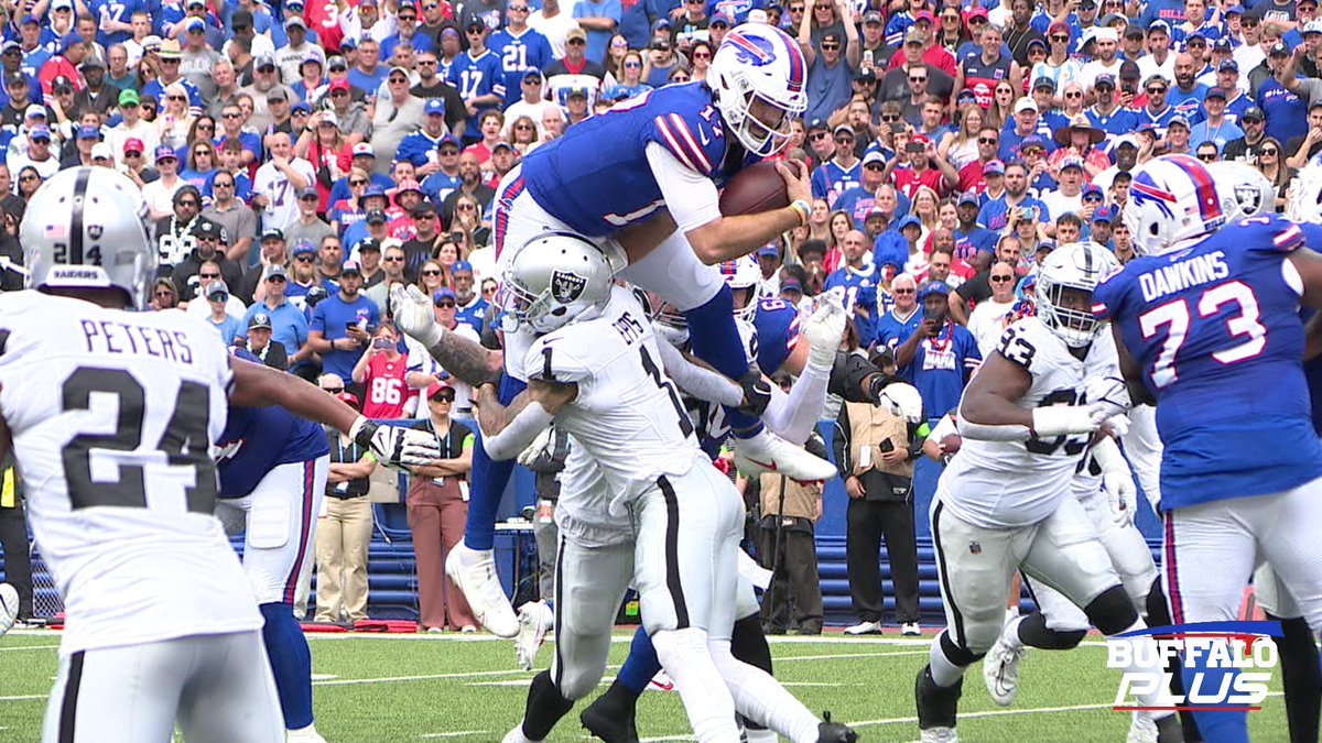danfetes's tweet photo. Josh Allen: "I have to be smarter. I know better."

*Also* Josh Allen: "Yeah but... watch this!"

#BillsMafia https://t.co/sju3TMiB7v