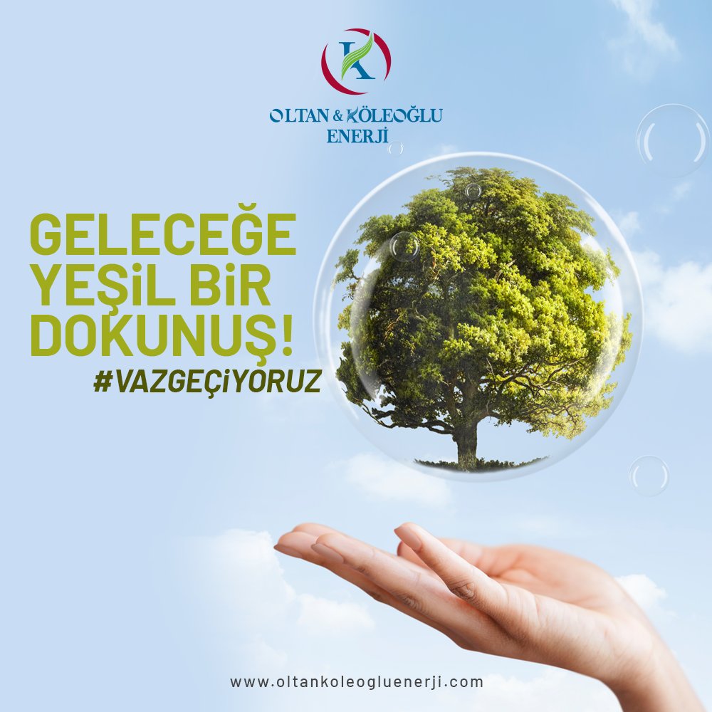 Geleceğimize yeşil bir dokunuş!

Bugün çevreye zarar veren alışkanlıklarımızdan vazgeçiyoruz.

26 Eylül Dünya Çevre Sağlığı Günü Kutlu Olsun.

#Vazgeçiyoruz #OltanKöleoğluEnerji