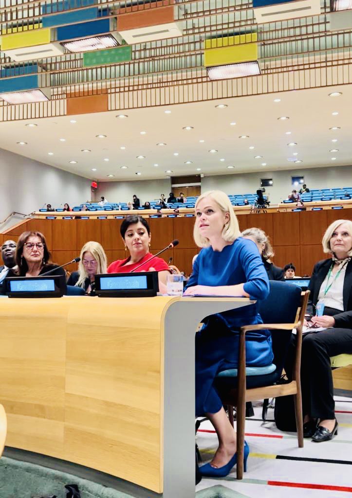 SwedenUN's tweet photo. ”We have an opportunity and responsibility to make gender equality an even greater priority. Let’s do it!”

~ 🇸🇪 Minister for Gender Equality &amp; Deputy Minister of Employment @Pau_Brandberg at #GenerationEquality Midpoint Moment today.

#GenerationEquality #SDGActionWeekend #SDG5 https://t.co/WulJPFCV4m