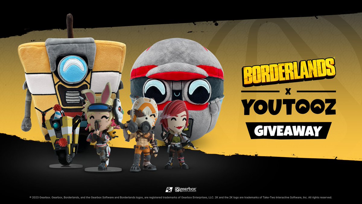 vault hunter! now is your chance to win the new #borderlands collection 🚧 🔁 for lilith & tina 💟 for krieg & claptrap 📝 comment CLAPTRAP for the plushies 3 winners for each set announced tuesday! goodluck humans