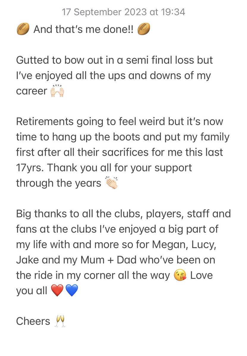 SteveCrossley2's tweet photo. 🏉 And that’s me… Thank you all 👍🏻 https://t.co/HTZpsPPhzd