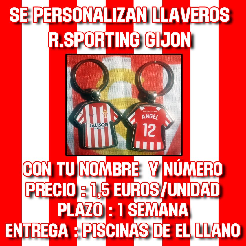 anmiproduccione's tweet photo. Se personalizan llaveros metal R.Sporting Gijón temporada 2023-2024 con tu nombre  y número. Precio 1 ,5 euros/unidad https://t.co/rN61nRdQoh