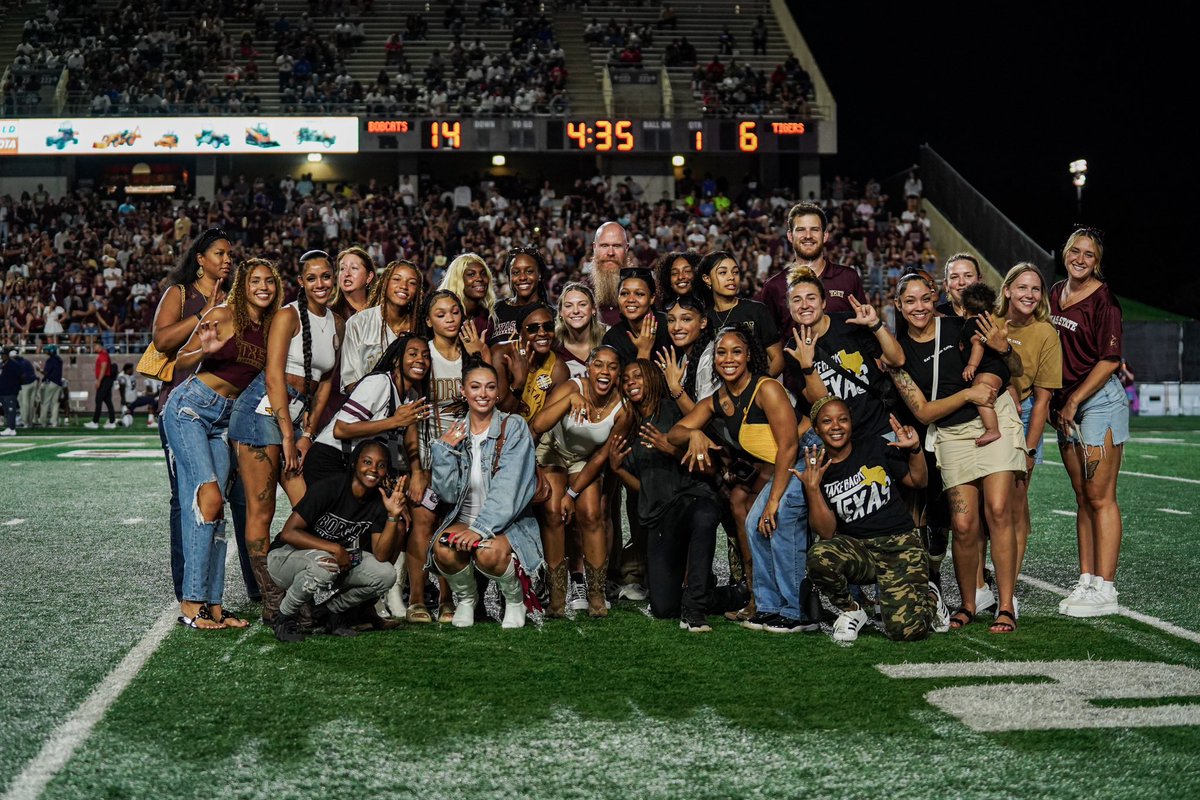 Thank you to @TxStateBobcats for bringing us out to honor our team and celebrate our 2023 Sun Belt Conference Championship last night! #EatEmUp