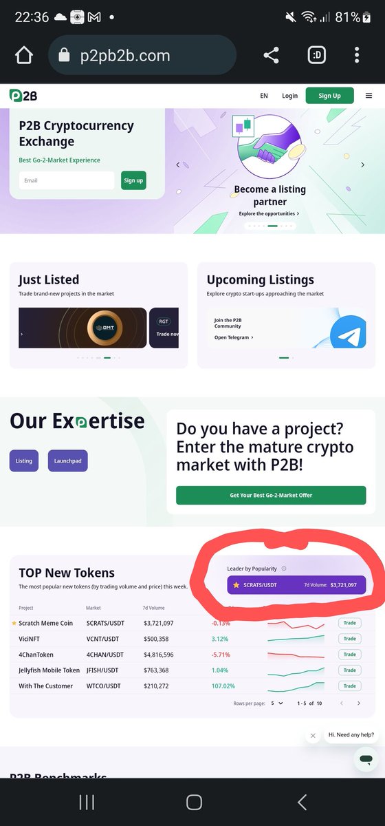 ScratchMemeCoin's tweet photo. 🚀 Our SCRATS token has become the absolute sales leader on the P2B exchange! 📈 We're proud to announce that P2B is among the Top 25 exchanges on CoinMarketCap. 🌐 Thanks to all our supporting community! 💪 #SCRATS #P2B #CryptoSuccess https://t.co/lT7HWKfyD7