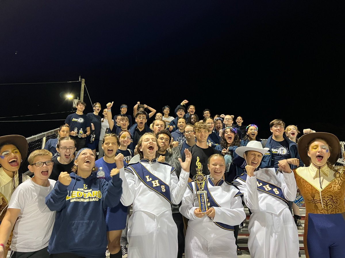 MrThomasLHSBand's tweet photo. So proud of this group! The Marching Colonels open their season with a Second Place finish and their strongest opening week score in history! 
#GrowthMindset 
#HeartsFullEyesWithPride
#ProudPastBrightFuture https://t.co/5ATvppFmCL