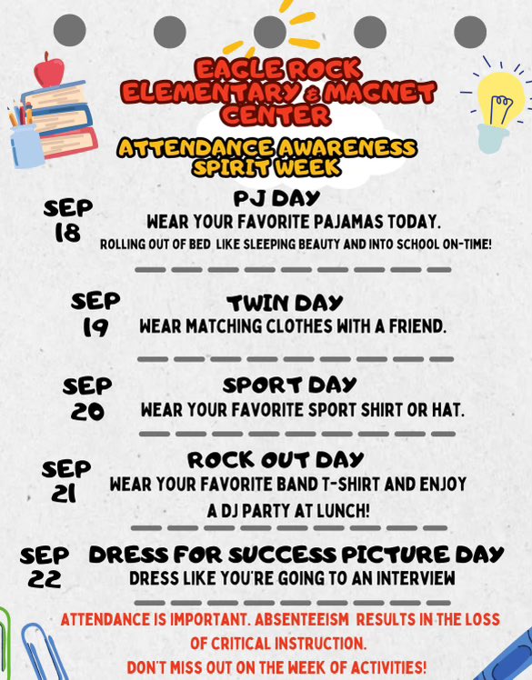 EagleRockElem's tweet photo. Woo hoo SPIRIT WEEK! https://t.co/FNWdynxR9H