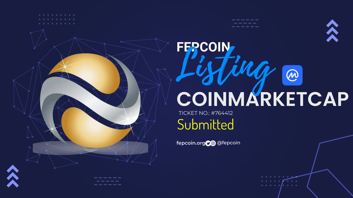 Exciting news! We've just submitted the listing for Fepcoin on CoinMarketCap. 🚀 Stay tuned for updates and more information! 💎💼 #Fepcoin #CoinMarketCap #CryptoListing #Blockchain