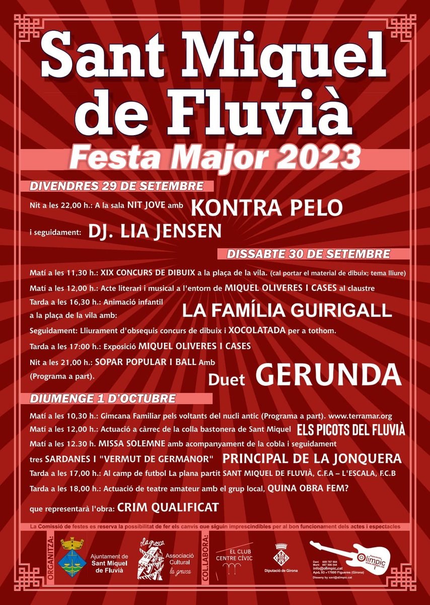Ja s’acosta la festa major de #santmiquelfluvia