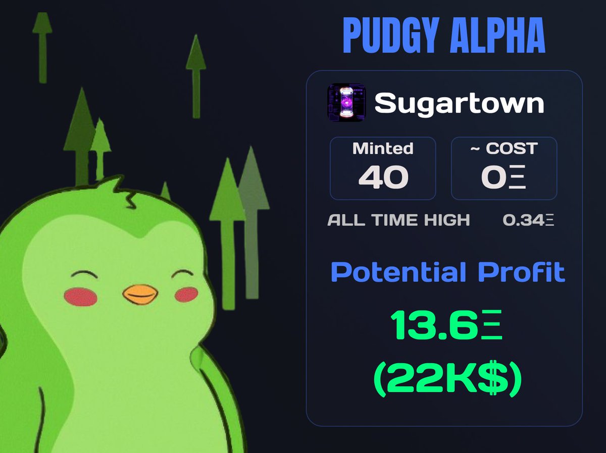 Pudgy Alpha consistently brings profitable opportunities to our members!

40 Sugartown free mints secured 💹

More pudgy wins coming soon…