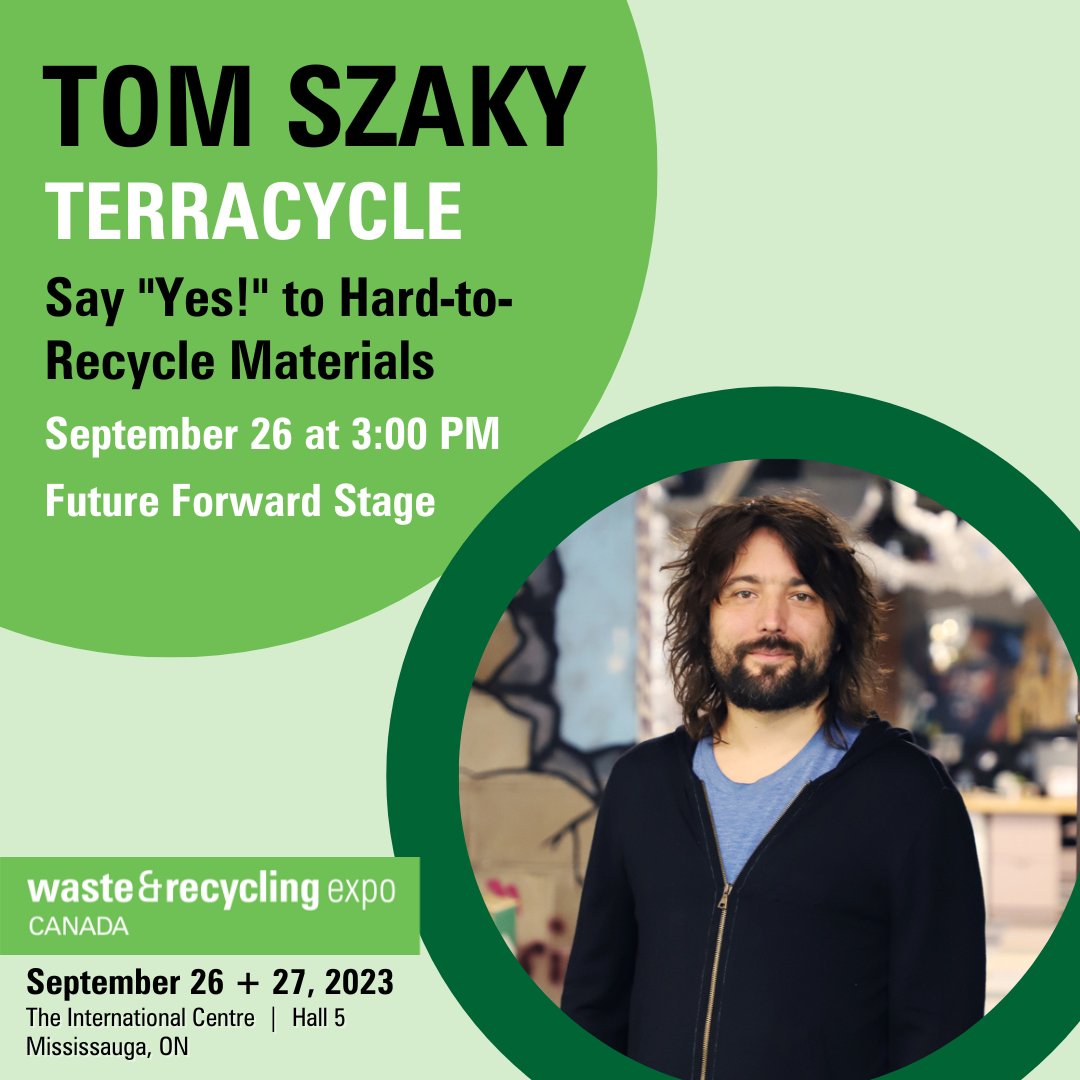 CWRExpo's tweet photo. Don't miss Tom Szaky from TerraCycle talking about hard-to-recycle materials. Register today!

#cwrexpo #wastemanagement #publicworks #TOevents #waste #tradeshow https://t.co/ZOxFQHYei1